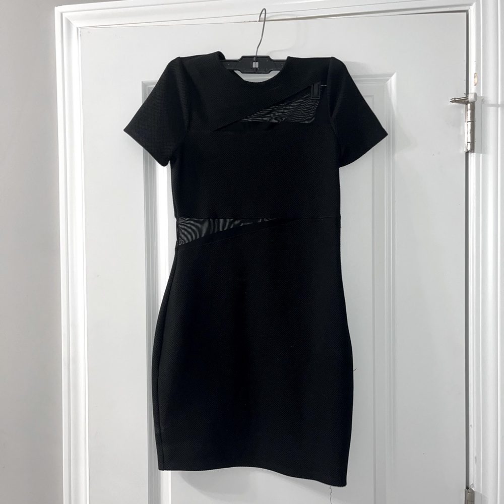 Express Mesh detail body con dress